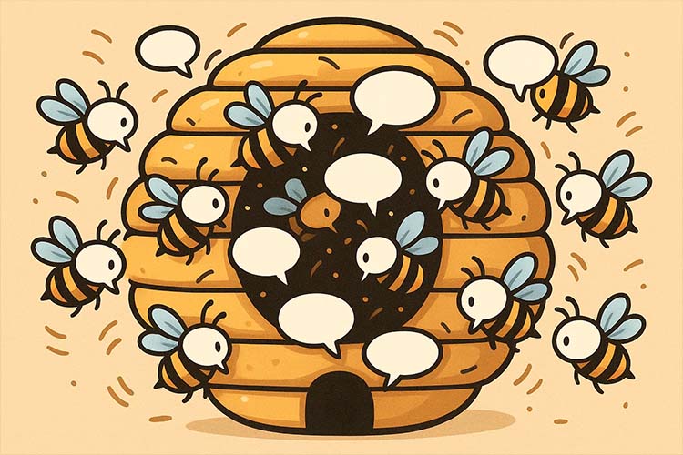 Ruche de discussion, comme une grande salle de conversations 