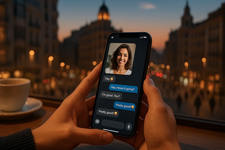 Online chatting in Madrid