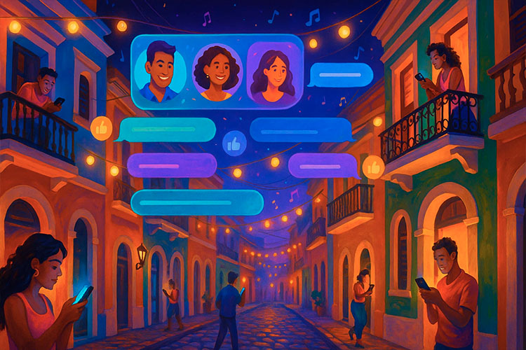 Chatting street in Puerto Rico