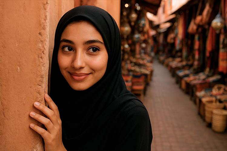 فتاة مغربية لطيفة تبتسم