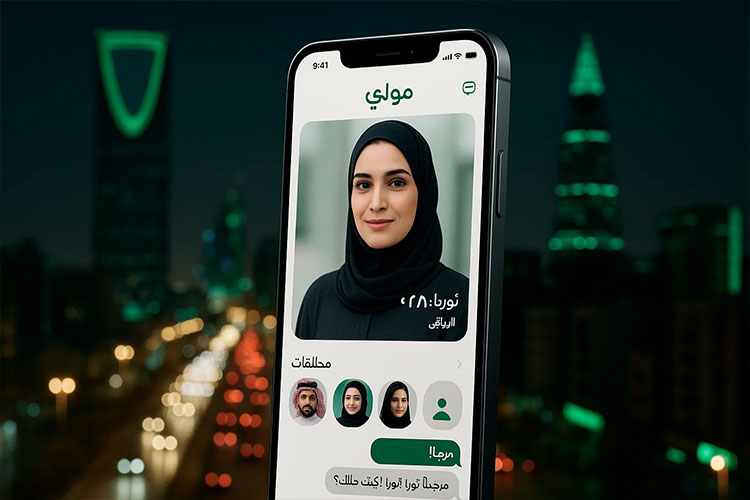 Profilo chat di una donna dall'Arabia Saudita