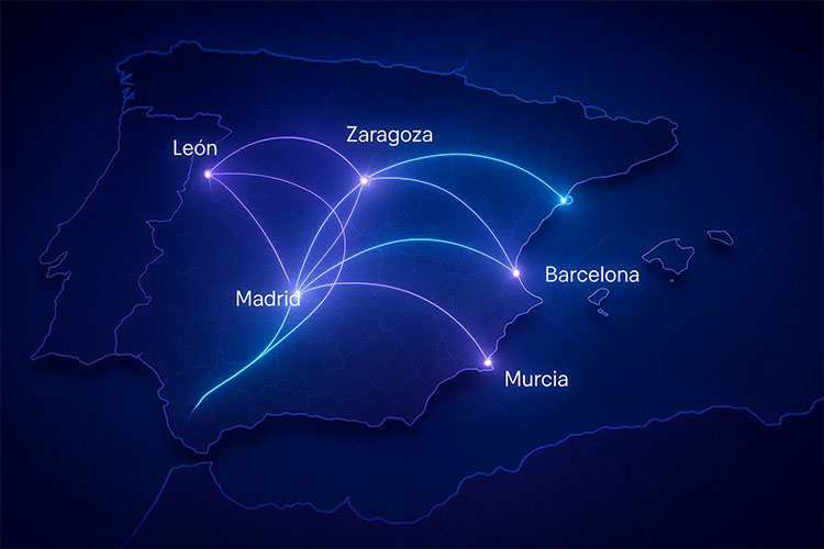 Chat em espanhol nas cidades Leão, Madri, Saragoça, Barcelona e Múrcia